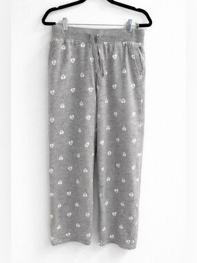 BOBS from Skechers Gray Wide-Leg Heart Print Lounge Pants